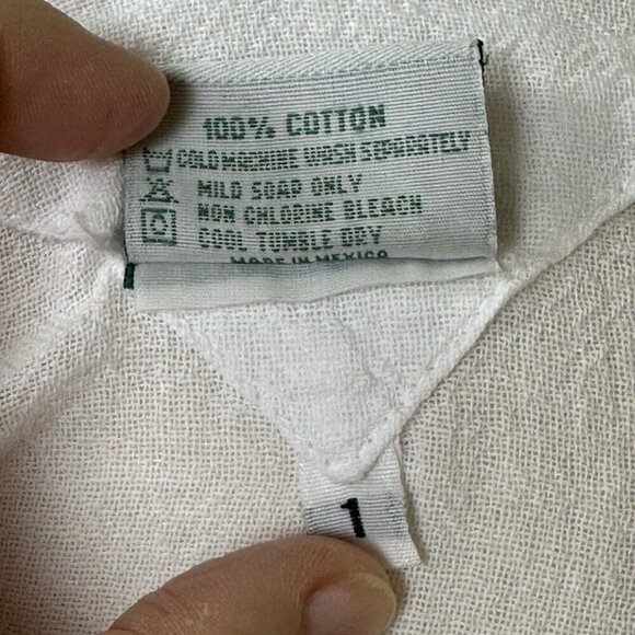 Oh My Gauze Dress Size 1 S/M Small Medium White Cotton Beach Cover Up Lagenlook - Picture 13 of 15